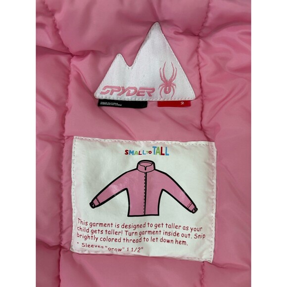 Spyder Girls Winter Geometric Pink Waterproof Ski Jacket Small to Tall Size 2 - Picture 11 of 12